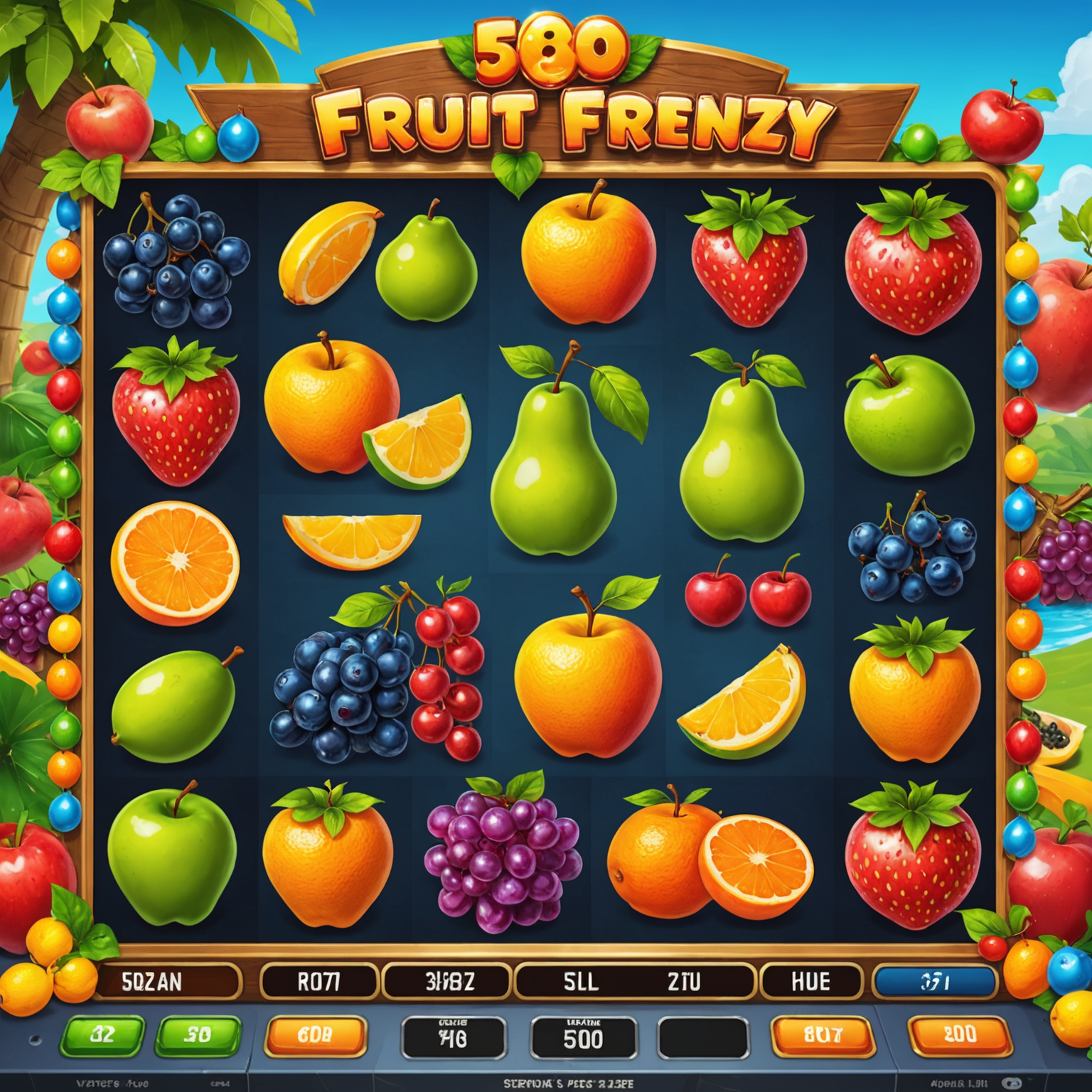 Fruit Frenzy Deluxe - A colorful fruit-themed slot with various juicy fruits as symbols