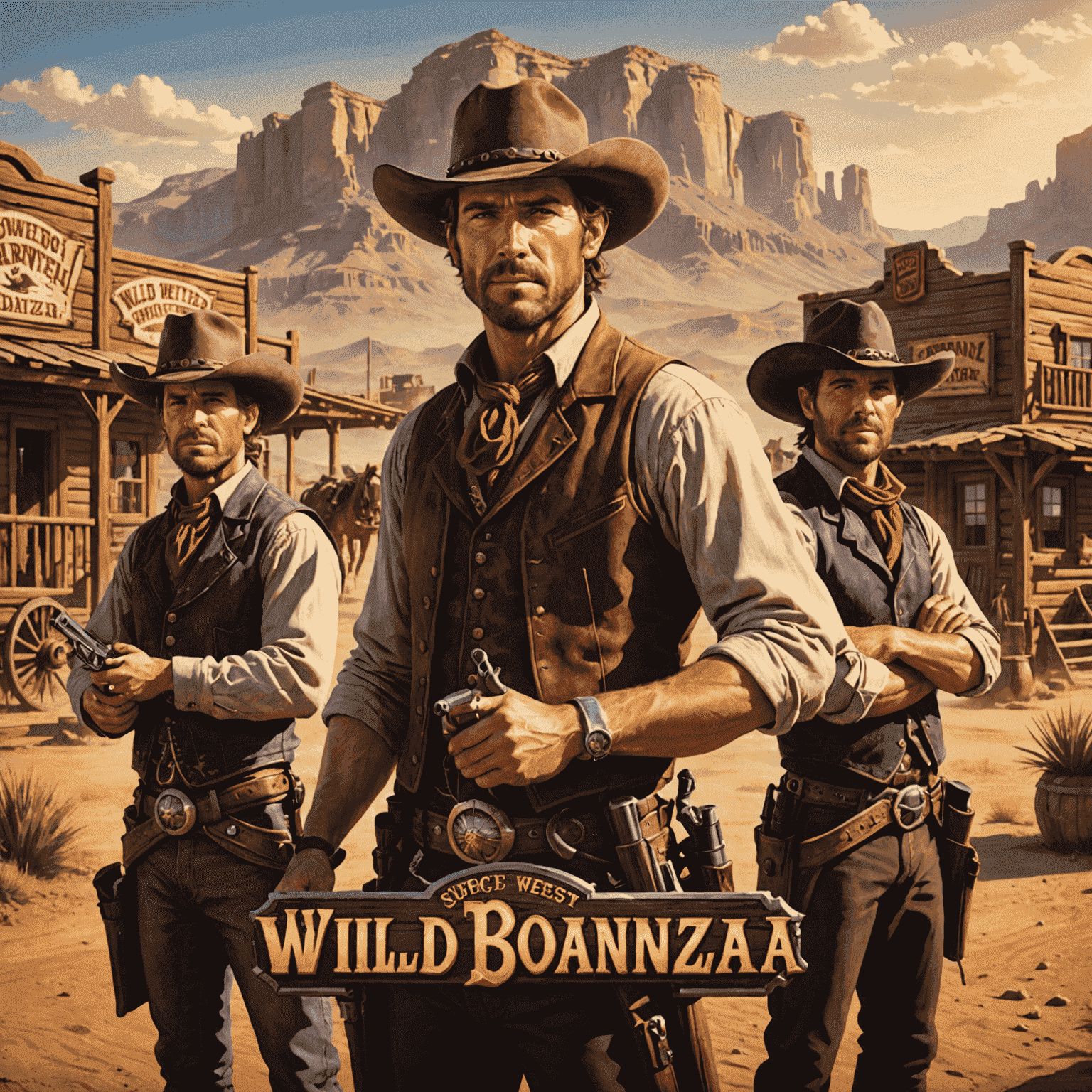 Wild West Bonanza - A western-themed slot with cowboys, saloons, and wanted posters